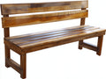 Banc de jardin 160 x 55 x 85 cm bois verni marron assise à lattes dossier haut pour extérieur