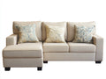 Canapé d'angle en tissu beige 210x145x86 cm pour salon style moderne avec méridienne