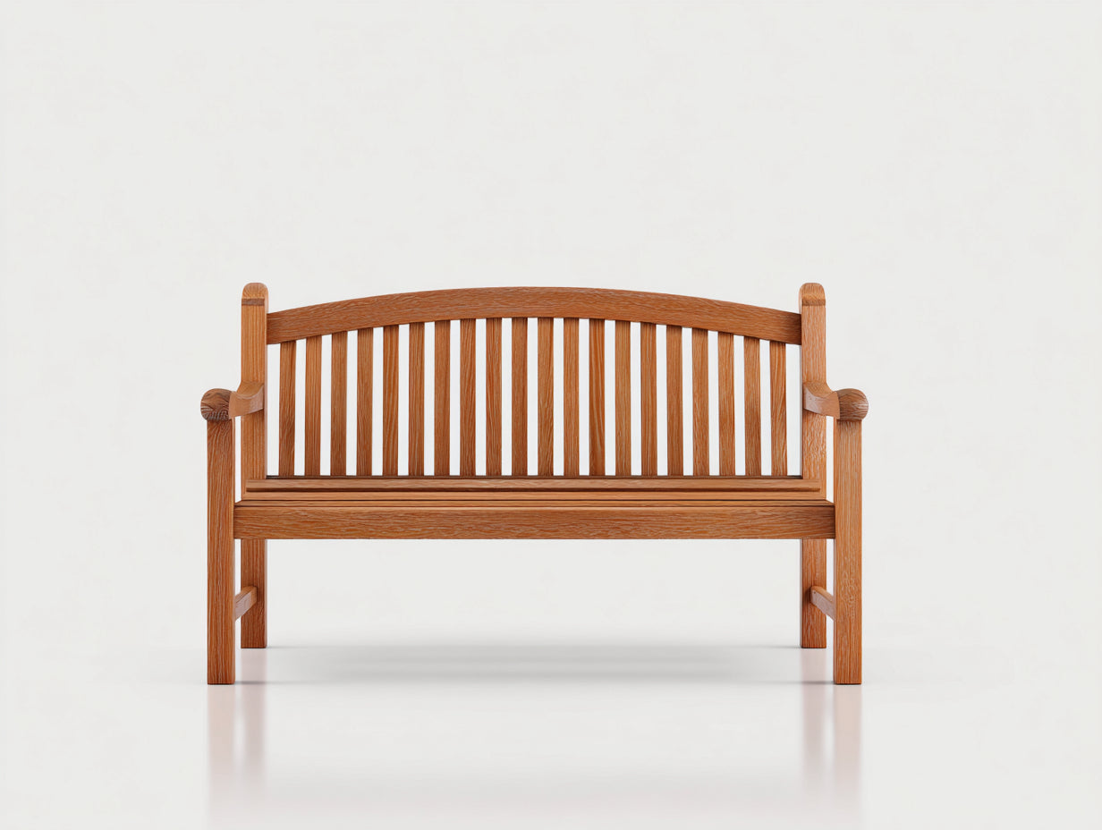 Banc de jardin en bois massif 150x58x90 cm - bois naturel - extérieur style classique
