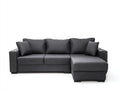 Canapé d'angle en tissu gris foncé 245x155x84 cm - Méridienne intégrée style moderne pour salon