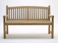 Banc de jardin 150 x 60 x 90 cm bois naturel dossier à lattes verticales accoudoirs arrondis pour extérieur