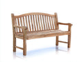 Banc de jardin en bois 160x62x88 cm - bois naturel - dossier incurvé à lattes
