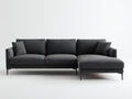 Canapé d'angle en tissu texturé 285x165x82 cm - gris anthracite - style moderne avec méridienne intégrée