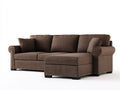 Canapé d'angle en tissu texturé avec méridienne 245x165x88 cm - brun - salon style classique