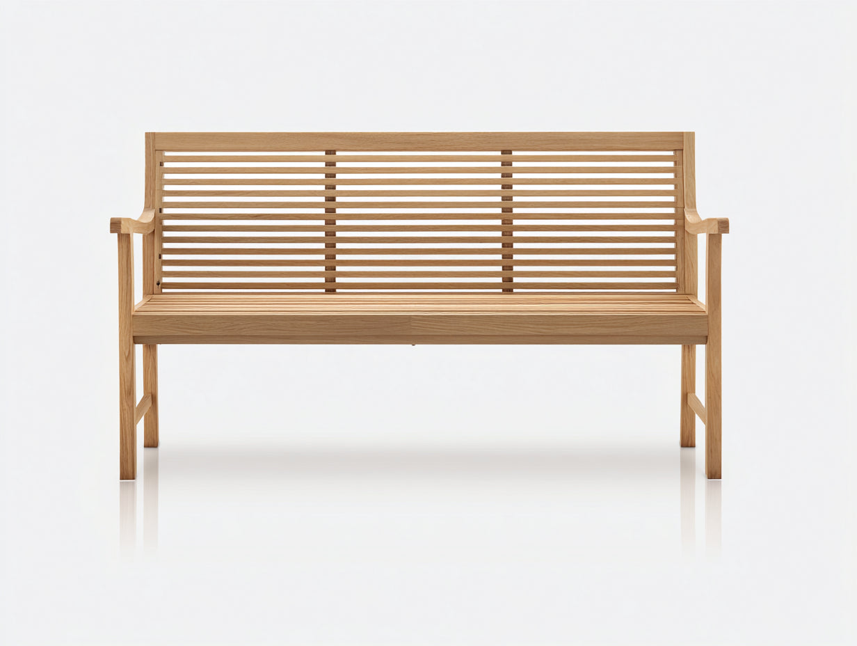 Banc de jardin en bois massif 160x55x88 cm - bois naturel - extérieur style moderne