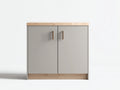 Buffet en bois d'ingénierie 80x35x85 cm - gris clair et bois naturel - 2 portes